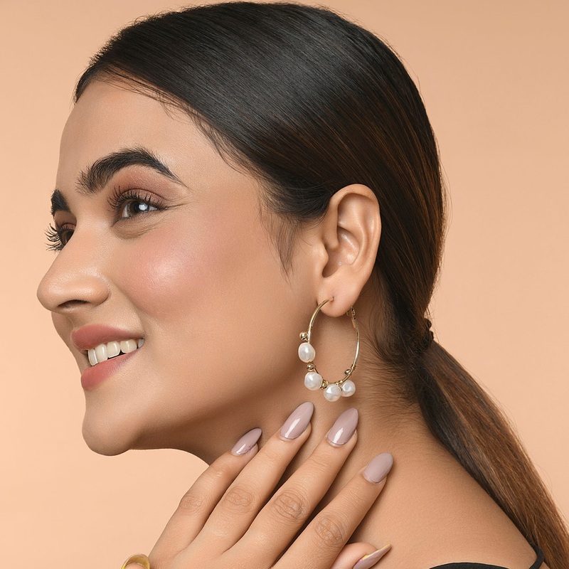 Accessorize London Women's Pearl Hoop Earring