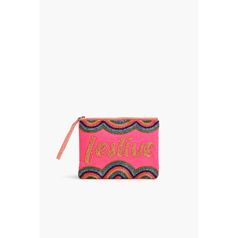 Festive Embellished Wristlet Clutch