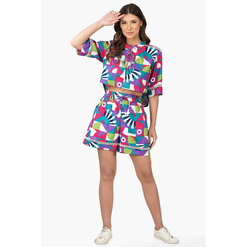 Geo Toucan Viscose Top