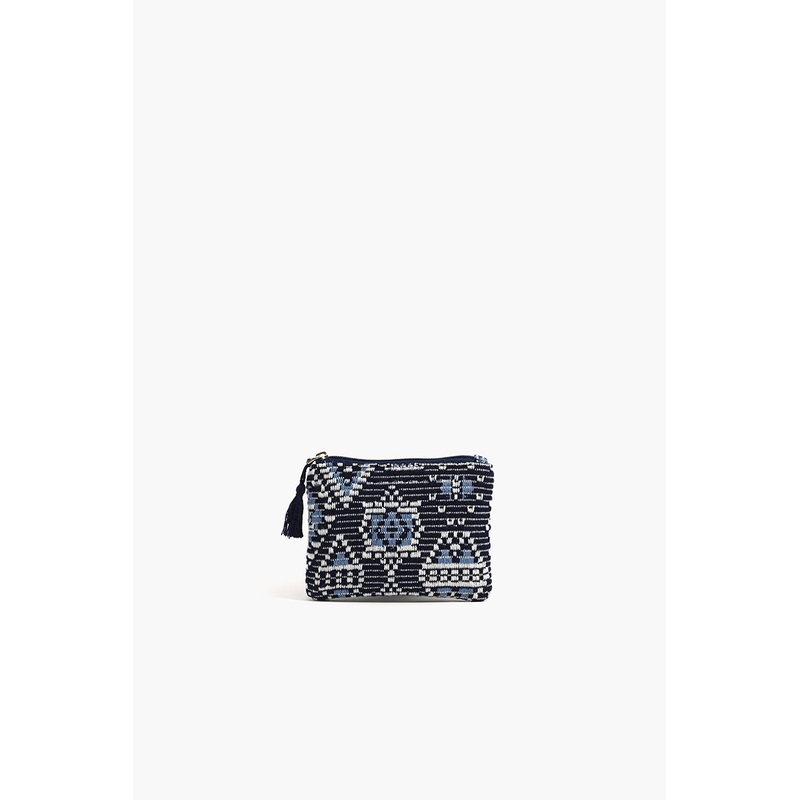 Navy Aztec Coin Pouch