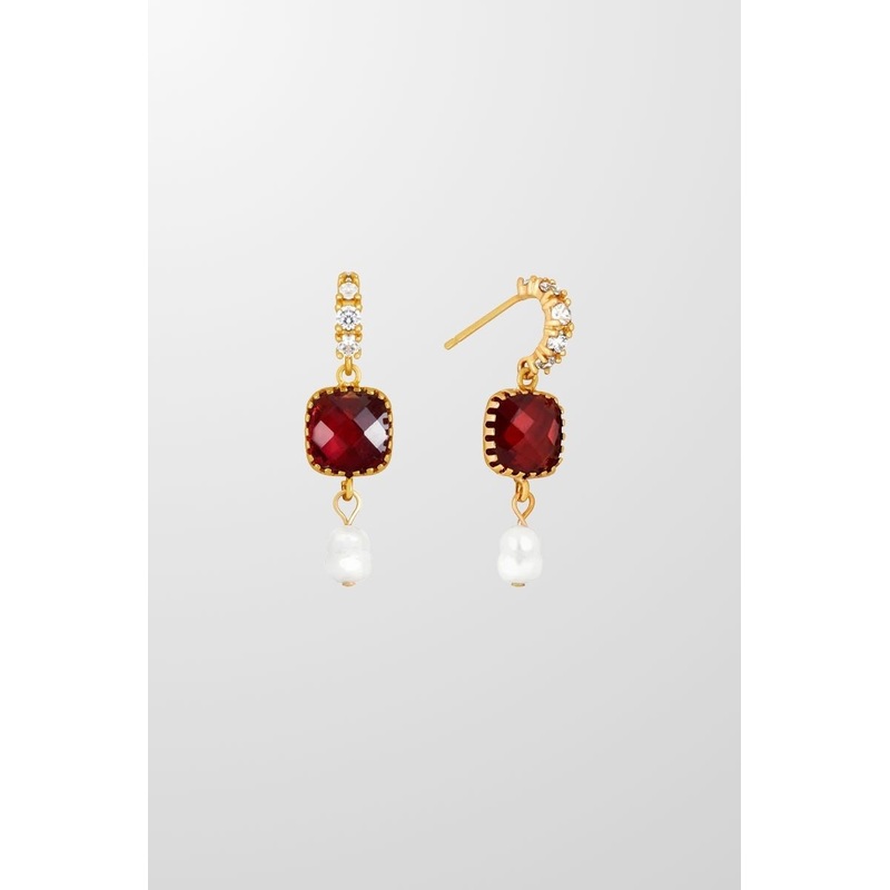 The Alicante Earrings in Ruby Red