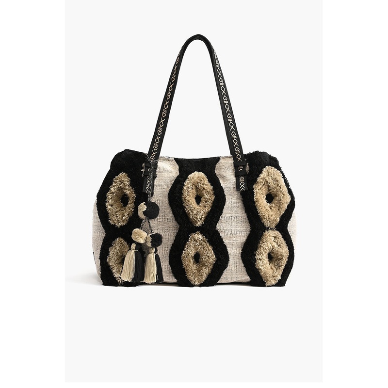 Whisper White Fringe Embroidered Weekender Bag