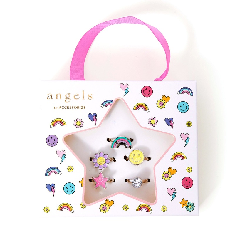 Accessorize London Girl's 5 X Smiley Ring Box