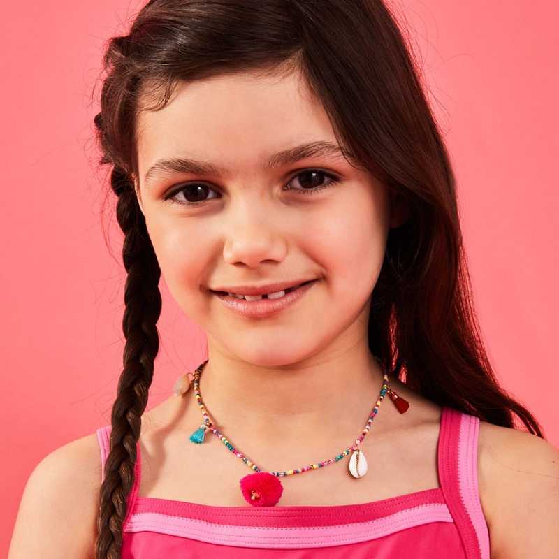 Accessorize London Pom-Pom Shell Necklace