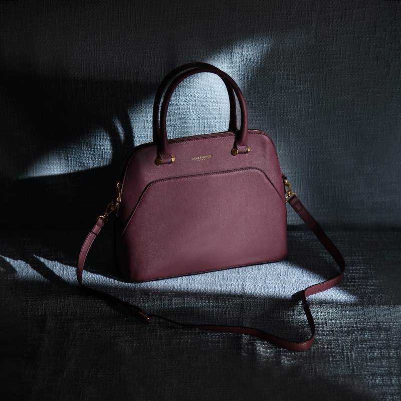 Accessorize London Women's Faux Leather Maroon Thea handheld bag