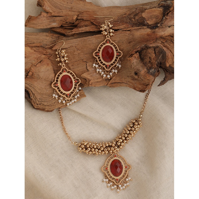 Accessorize London Women's Golden Beads Jewelry Set