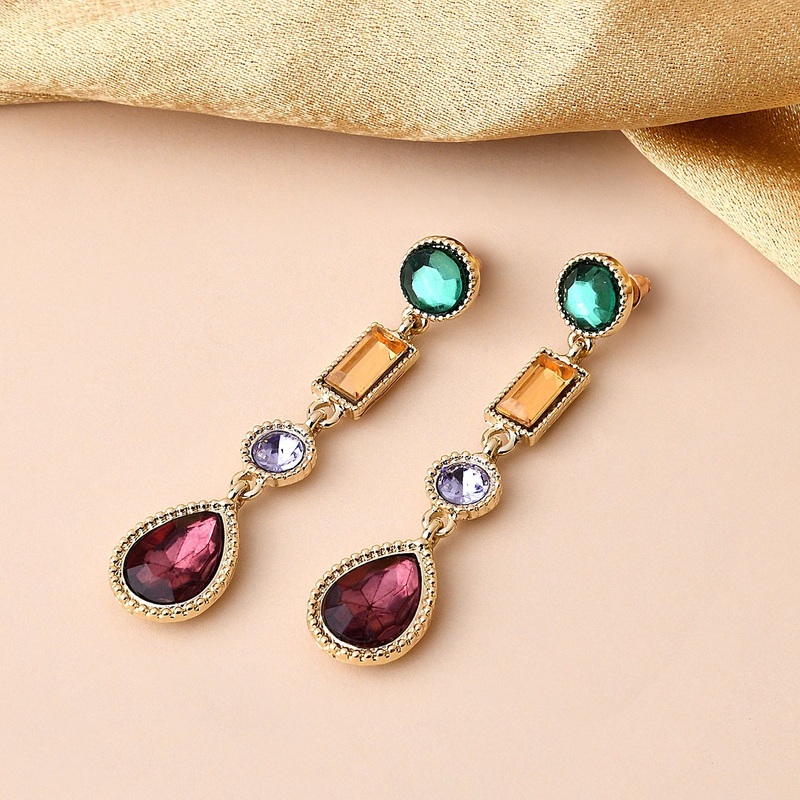 Accessorize London Women's Pastel Multi Crystal Long Drop Earring