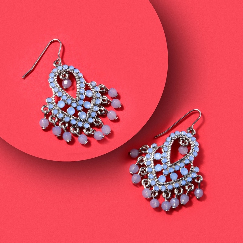 Accessorize London Women's Vintage Light Blue Beaded Drop Earring