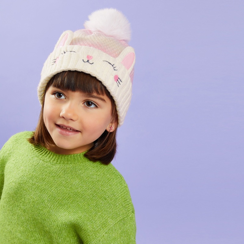 Faux Fur Ombre Bunny Hat - 7-12 years