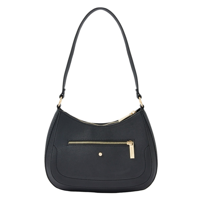 Accessorize London women's Black Jenna Shoulder Zip Bag