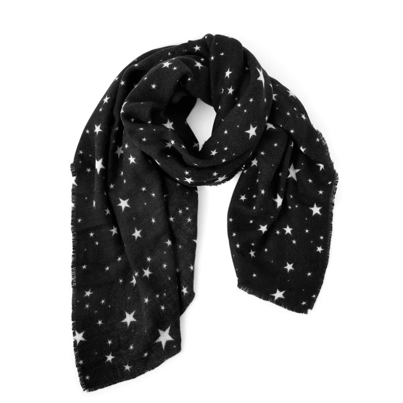Accessorize London Women's Black & White Twinkle Star Supersoft Blanket