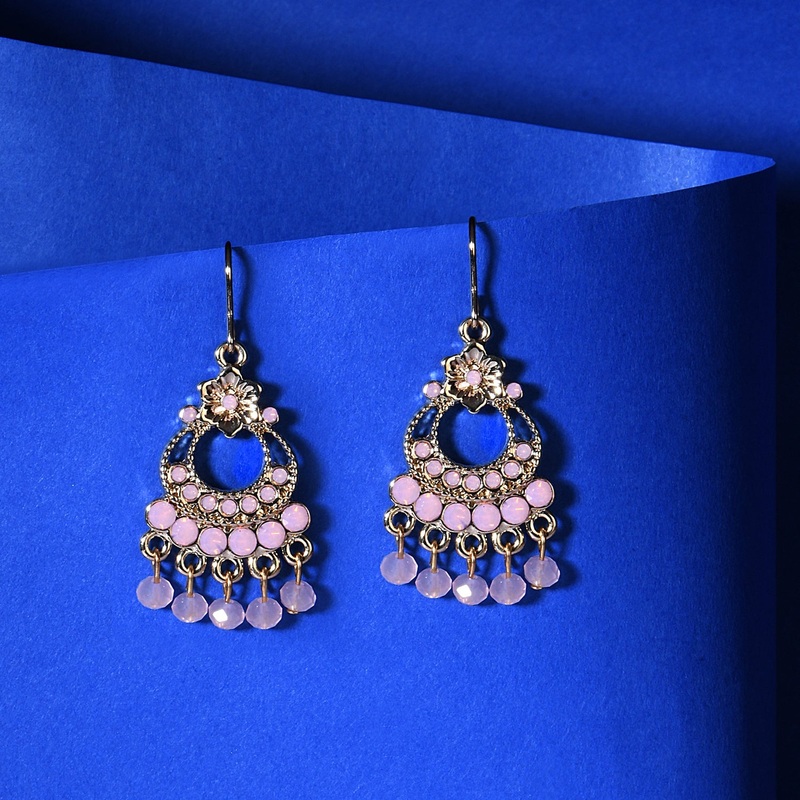 Accessorize London Women's Blush Pink Flower Drop Earring