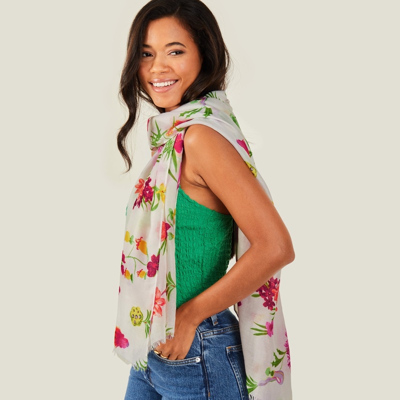 Accessorize London Women's Wild Flower Print Scarf