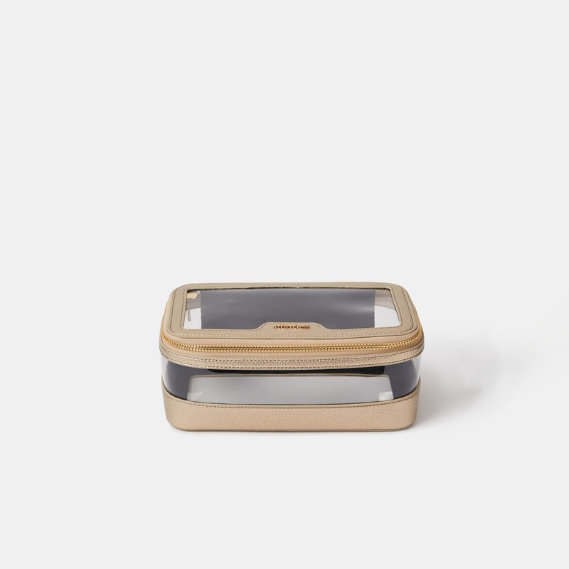 Gold Clear Make Up Bag