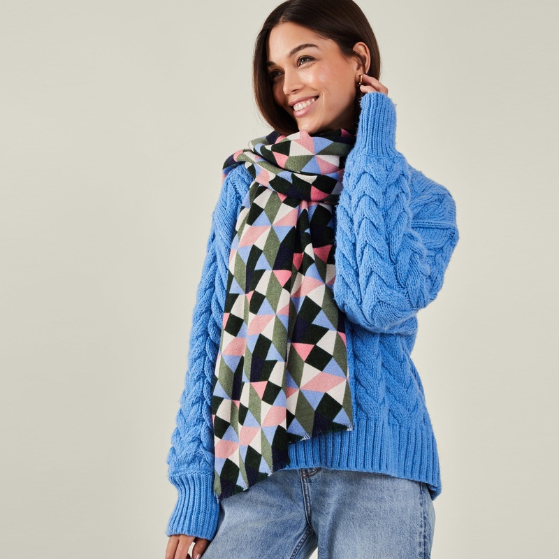 Multi Geometric Blanket Scarf Multi