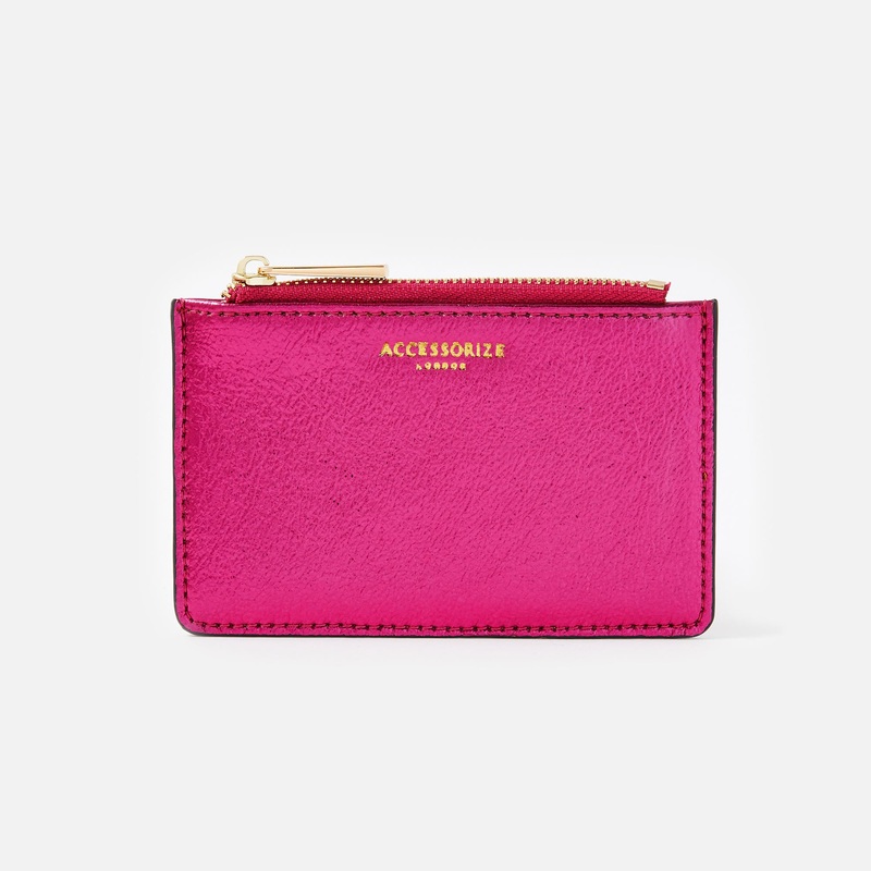 Accessorize London Metallic Shoreditch Card Holder Pink