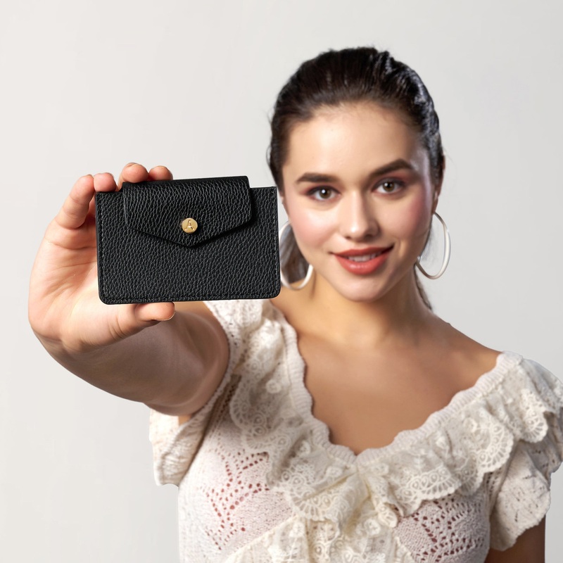 Accessorize London Women's Faux Leather  Black  Triple Cardholder
