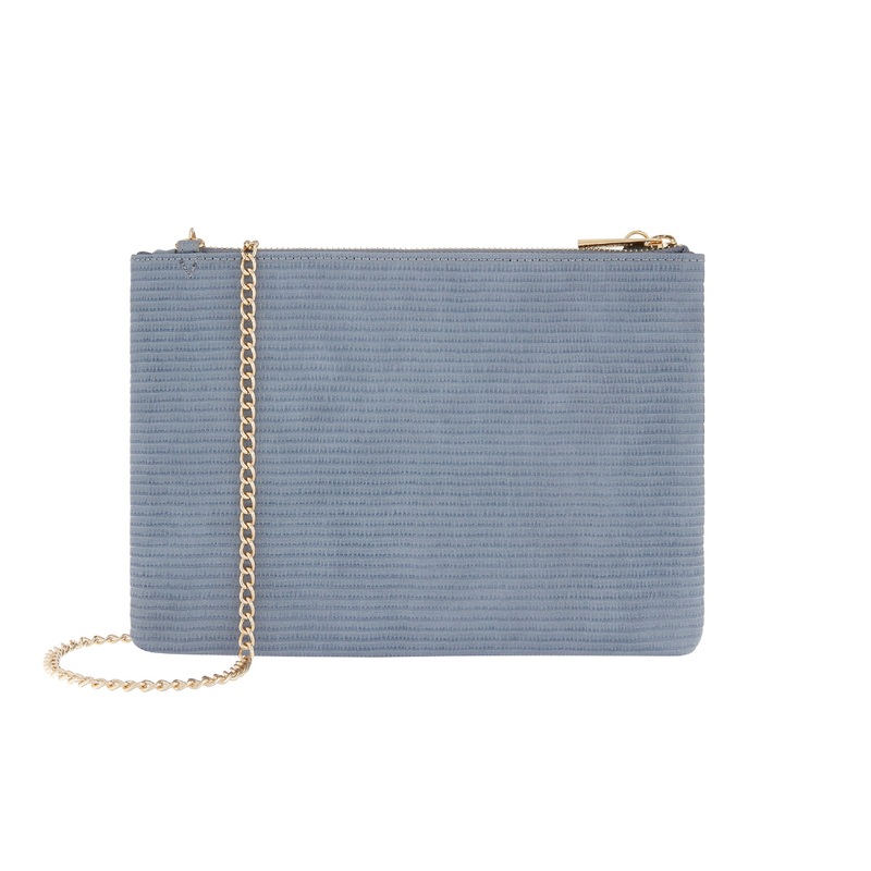 Accessorize London Women'S Faux Leather Blue Zip Top Clutch