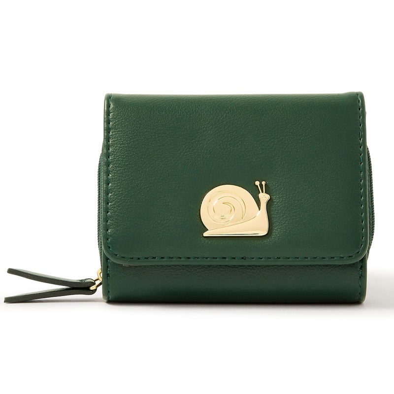 Accessorize London Women's Faux Leather Green Snail Purse