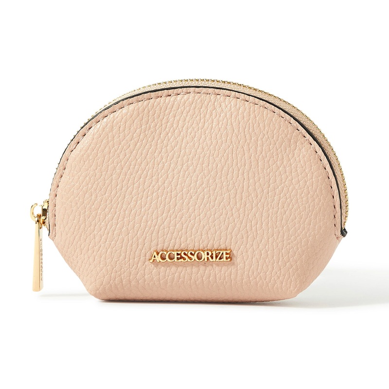 Accessorize London Women's Faux Leather Nude Mini Coin Purse