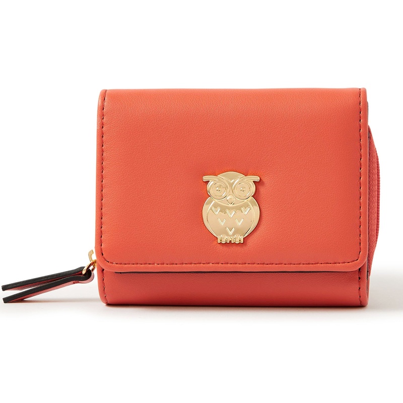 Accessorize London Women's Faux Leather Orange Owl Purse