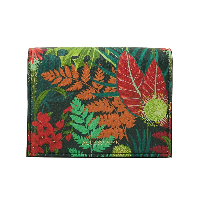 Accessorize London Women's Green Foldover Print Wallet