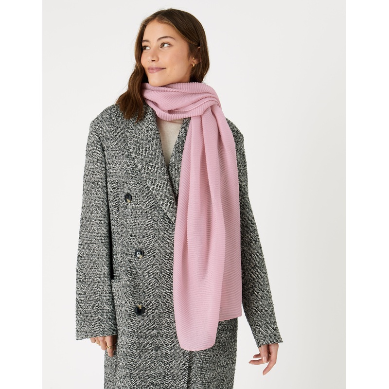 Accessorize London Women's Lightweight Pleat Scarf  Pink