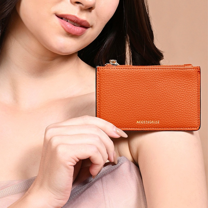 Accessorize London Women's Orange Classic Cardholder