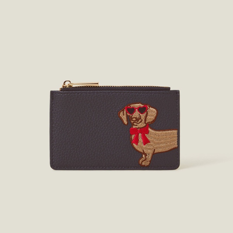 Accessorize London Women's Sausage Dog Faux Leather Card Holder