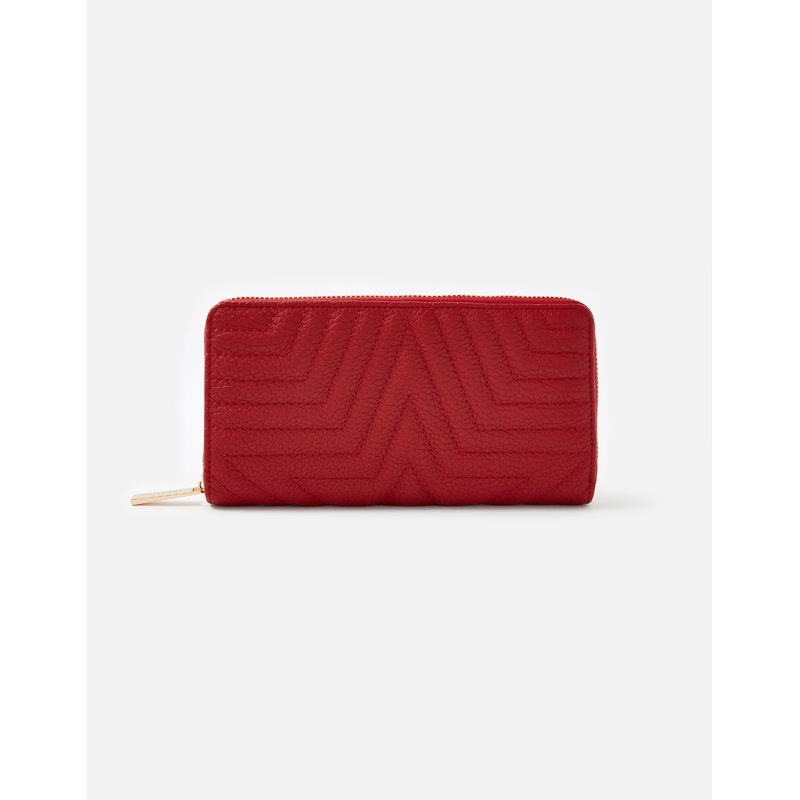 Accessorize London Women's Star Quilt Red Wallet