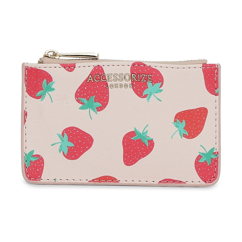 Accessorize London Women's Strawberry Print Cardholder