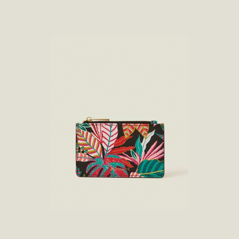 Black Tropical Card Holder
