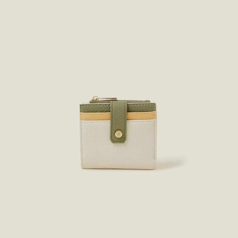 Cream Square Colour Block Purse