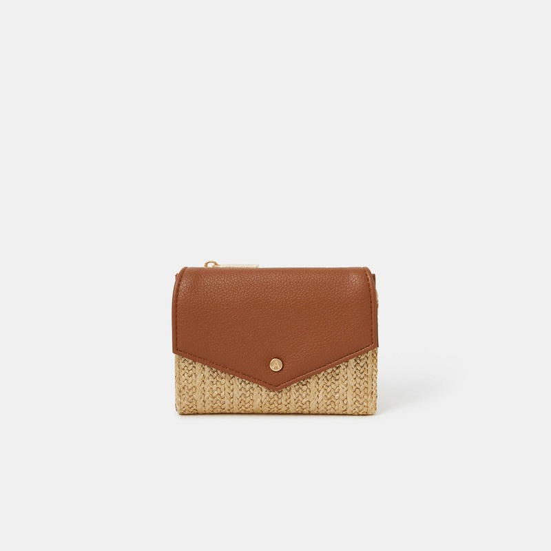 Metallic Raffia Fold Out Purse