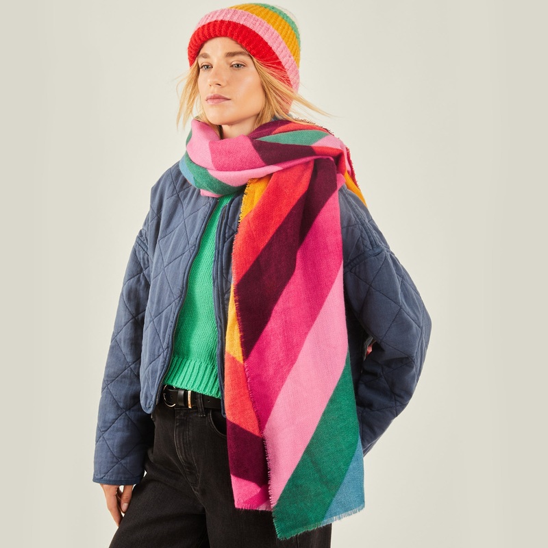 Rainbow Stripe Blanket Scarf