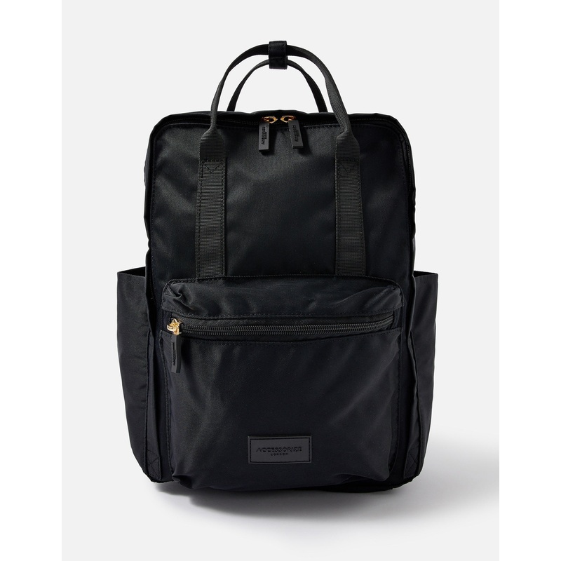 Accessorize London Frida Canvas Backpack Black