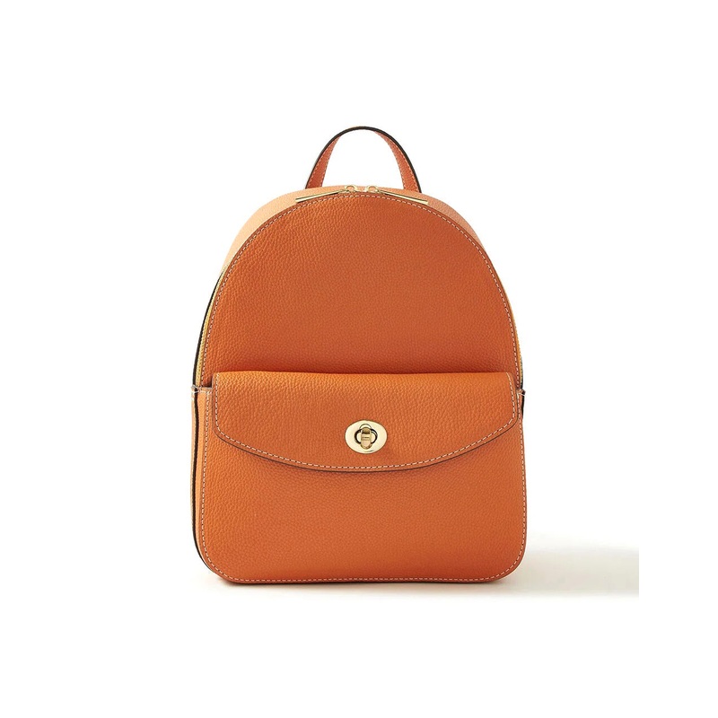 Accessorize London Women's Faux Leather Orange Ricki small backpack