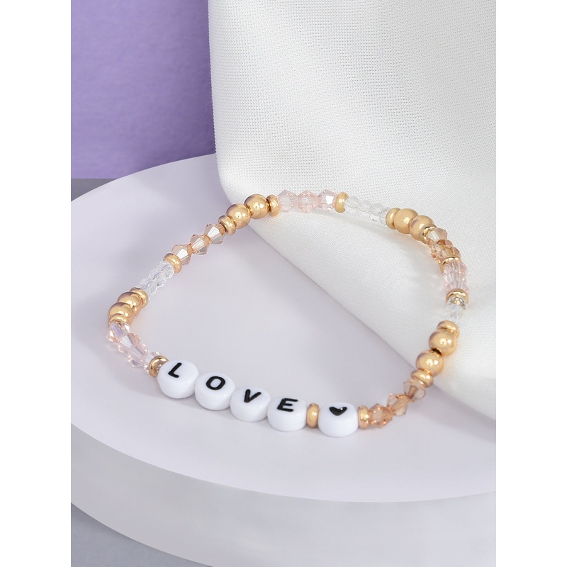 Accessorize London Women's Gold Love Stretch Bracelet