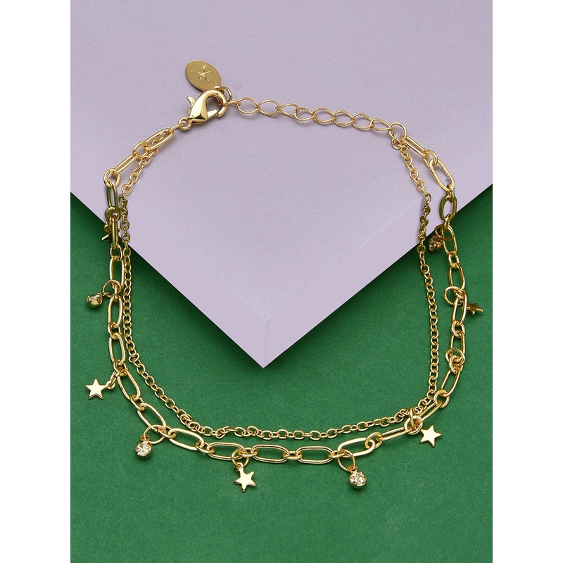 Accessorize London Women'S Gold Pretty Starry Anklet Jewellery