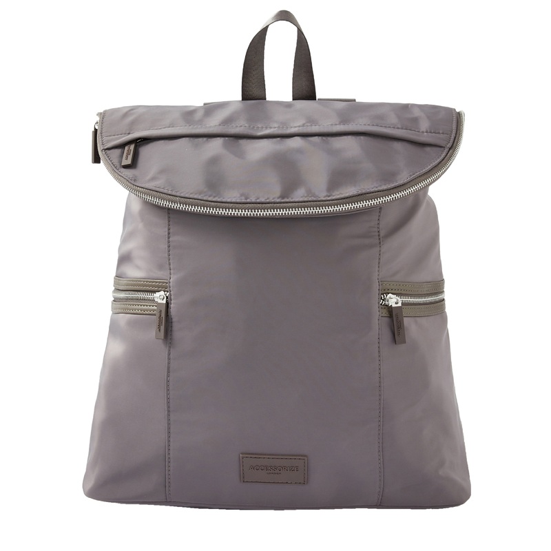 Accessorize London women's grey Gina Gym Rucksack Bag