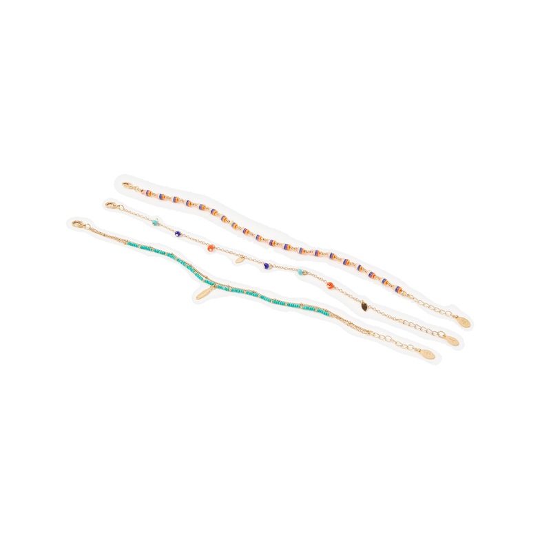 Accessorize London Women's Pack Of 3 Montana Charmy Layered Anklets