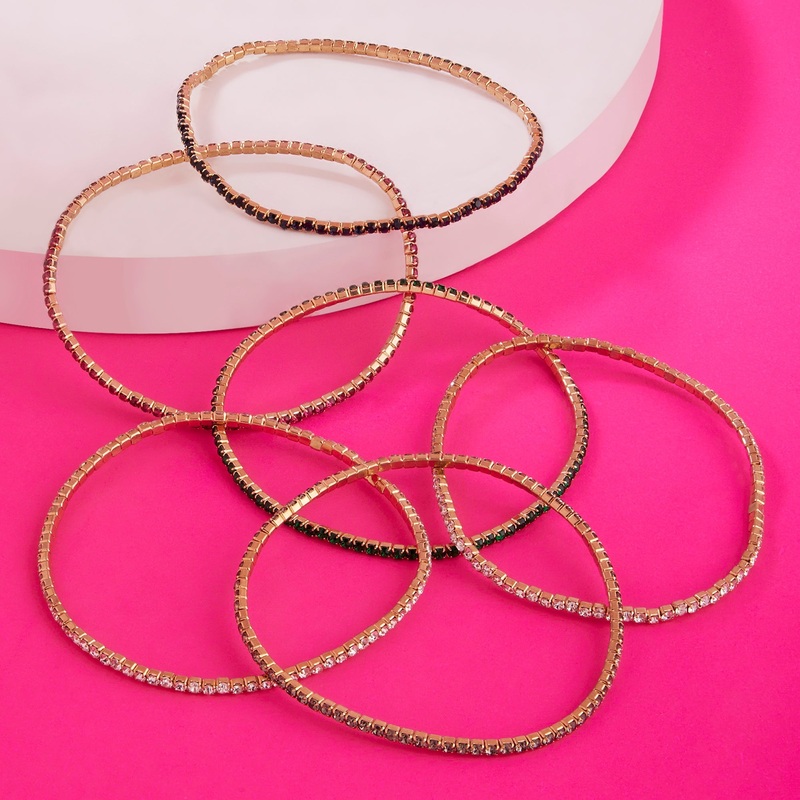 Accessorize London Women's Romantic Ramble Pink set of 7 Tiny Cupchain Stretch Bracelet