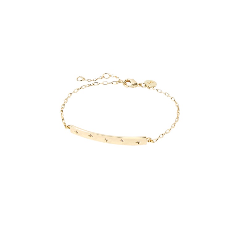 Real Gold Plated Sparkle Star Bar Bracelet For Women By Accessorize London