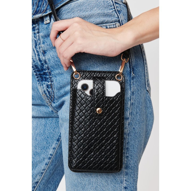 Claire Woven Cell Phone Crossbody