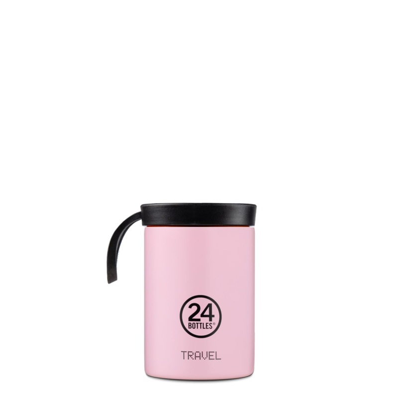 24 Bottles Insulated Travel Snack Pot 350ML - Candy Pink