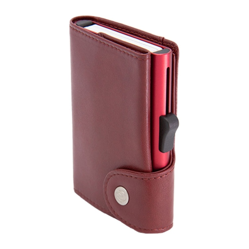 C-Secure XL Italian Leather Wallet - Red/Bordeaux