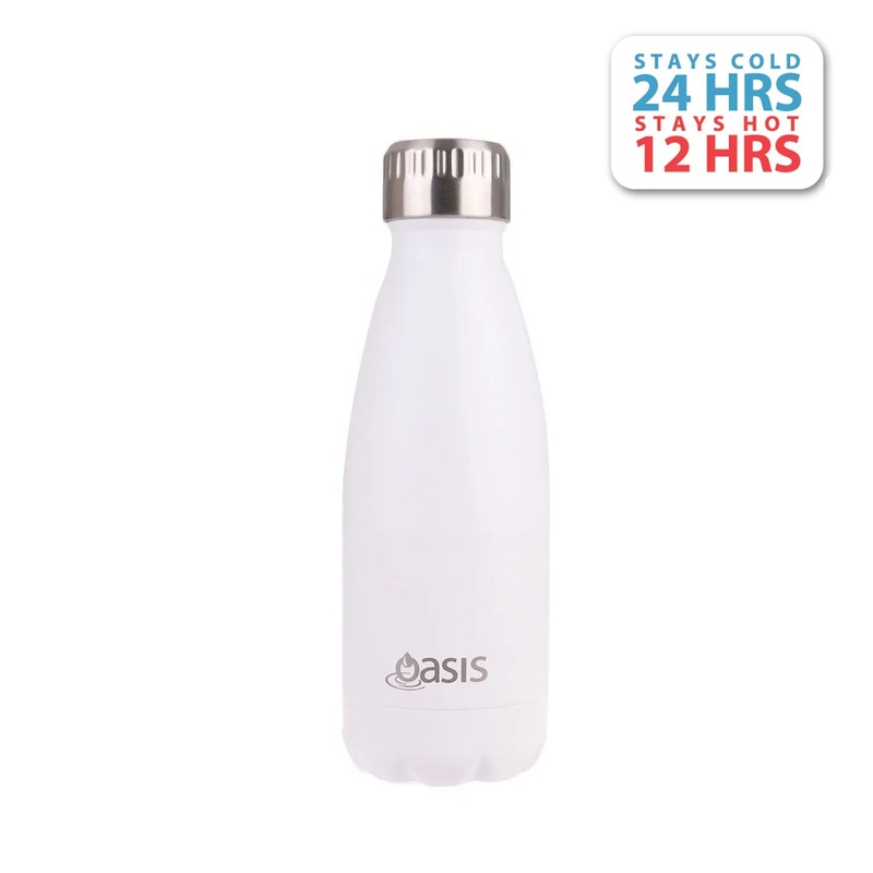 Oasis Stainless Steel Insulated Water Bottle 350ML - Matte White