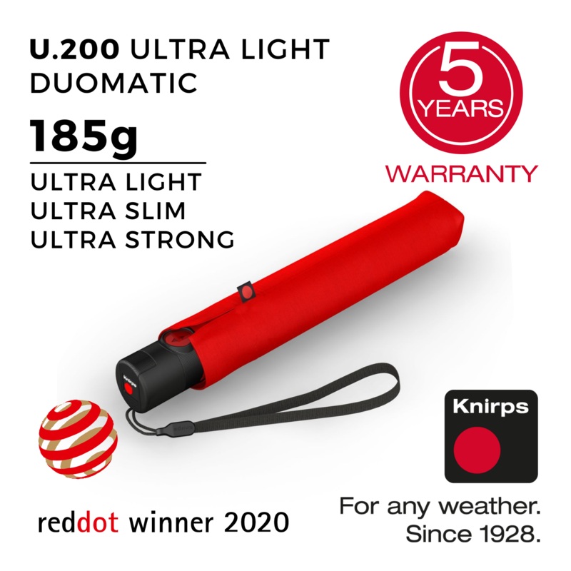 Knirps U.200 Ultra Light Duomatic Umbrella - Red
