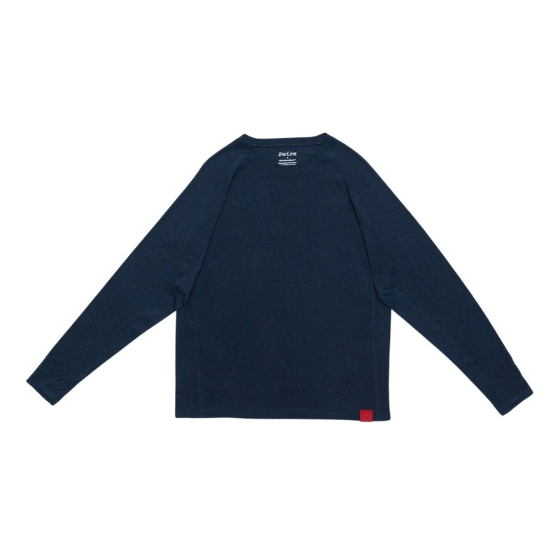 Paire Merino Wool-Blend Unisex Long Sleeve T-Shirt (Navy) - L