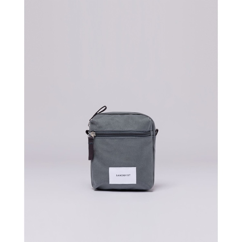 Sandqvist Sixten Vegan Shoulder Bag - Dark Slate W/ Navy Webbing